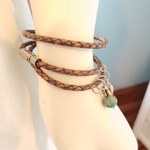 Payton Handmade Leather Story Wrap charm Bracelets size XS